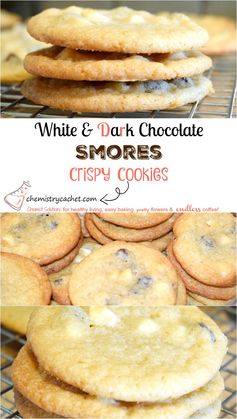 Crispy White & Dark Chocolate S'mores Cookies