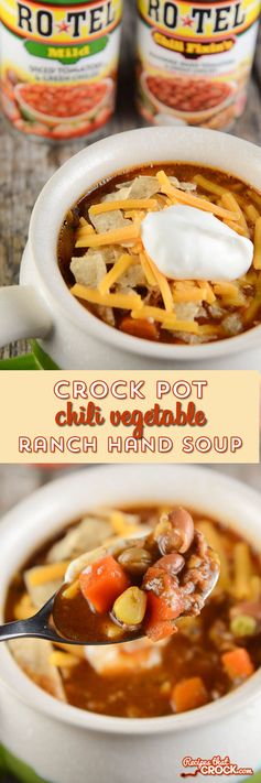 Crock Pot Chili Vegetable Ranch Hand Soup