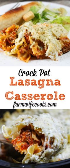 Crock Pot Lasagna Casserole