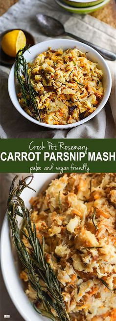 Crock Pot Rosemary Carrot Parsnip Mash (Paleo and Vegan Friendly