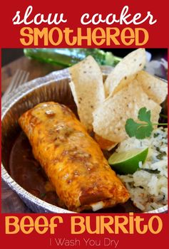 Crock Pot Smothered Beef Burritos