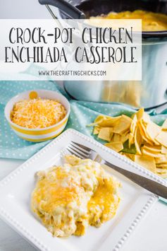 Crockpot Chicken Enchilada Casserole