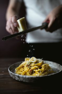 Cured duck yolk carbonara