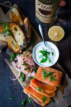 Cured Lemon Salmon with Vodka, Juniper, and Rosemary