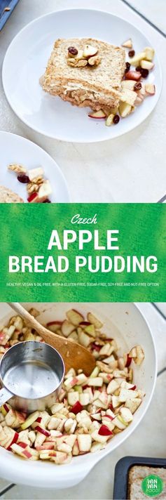 Czech Apple Bread Pudding (“Žemlovka” Made Healthy & Vegan