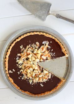 Dark Chocolate, Coconut & Macadamia Nut Tart