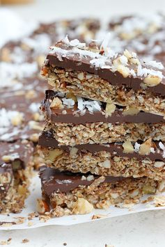 Dark Chocolate Coconut Granola Bars (Healthy!