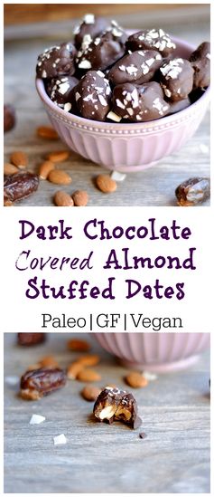 Dark Chocolate Covered Almond Stuffed Dates