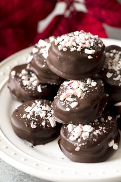 Dark Chocolate Covered Peppermint Sandwich Cookies