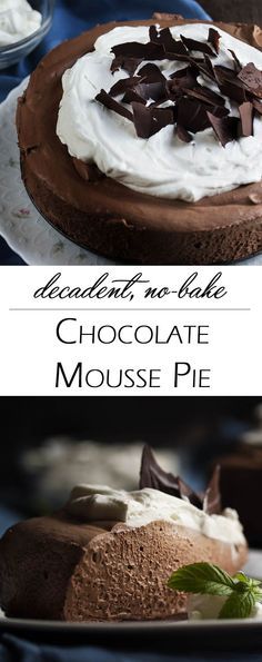 Dark Chocolate Mousse Pie