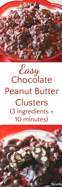 Dark Chocolate Peanut Clusters (Super Easy – 3 Ingredients!!