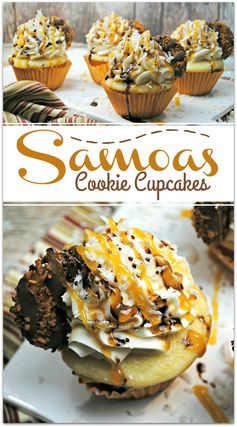 Decadent Samoa Cookie Cupcakes