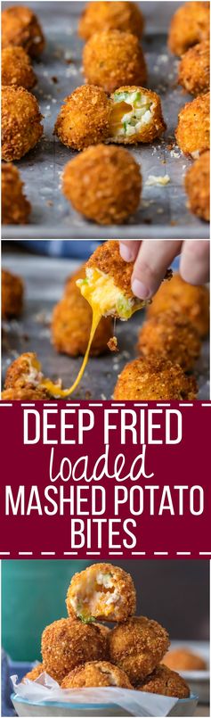 Deep Fried Loaded Mashed Potato Bites