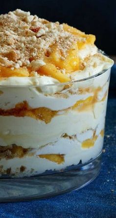 Delicious Recipes - Peach Vanilla Cheesecake Trifle