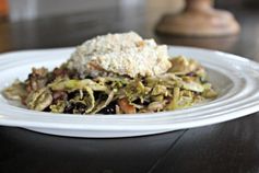 Dijon Chicken Over Cranberry Walnut Brussels Sprouts