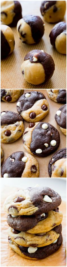 Double Chocolate Chip Swirl Cookies