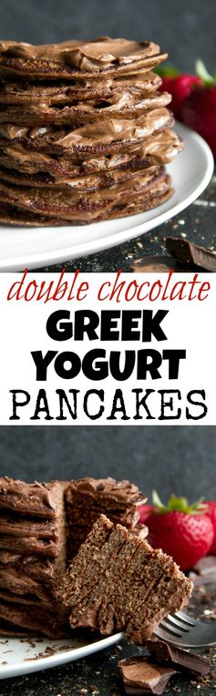 Double Chocolate Greek Yogurt Pancakes