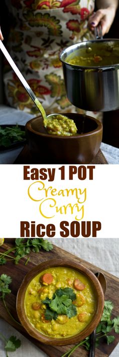 Easy 1 Pot Creamy Curry Rice Soup