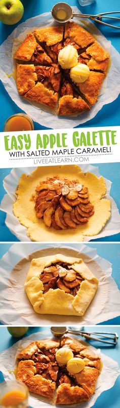 Easy Apple Galette with Salted Maple Caramel Drizzle