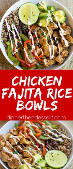 Easy Chicken Fajita Rice Bowls