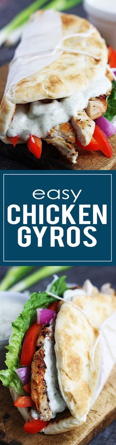 Easy Chicken Gyros & Tzatziki Sauce