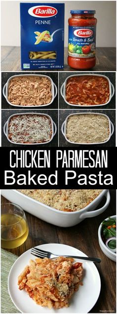 Easy Chicken Parmesan Baked Pasta