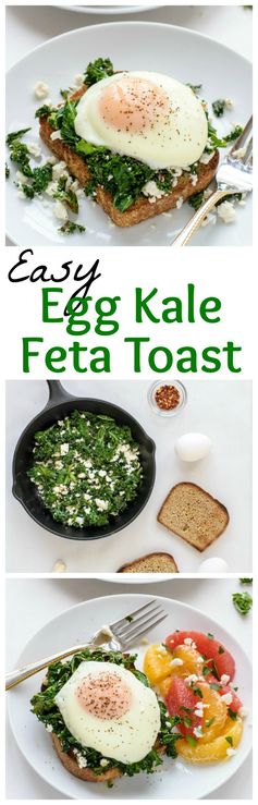 Easy Feta Kale Eggs Florentine