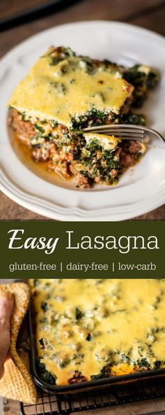 Easy Lasagna (Gluten-Free, Dairy-Free