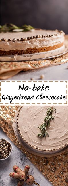 Easy No Bake Gingerbread Cheesecake