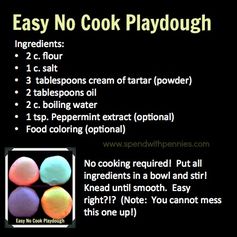 Easy No Cook Playdough