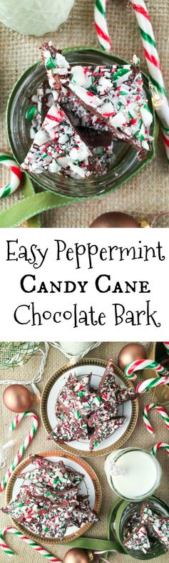 Easy Peppermint Candy Cane Chocolate Bark