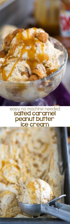 Easy Salted Caramel Peanut Butter Ice Cream