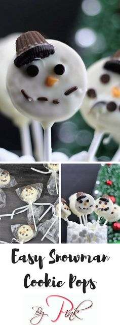 Easy Snowman Cookie Pops