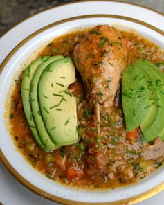 Ecuadorian chicken rice soup (Aguado de gallina