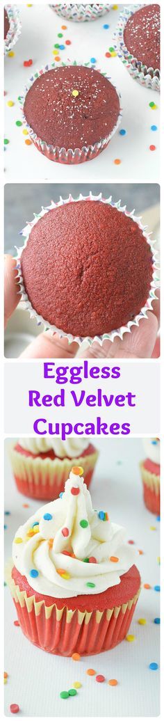 Eggless Red Velvet Cupcakes