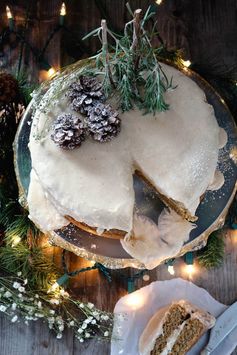 Eggnog Frosted Gingerbread Cake