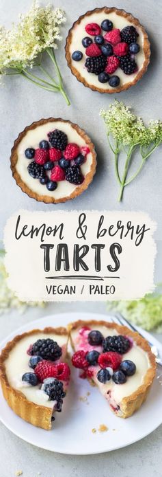 Elderflower & Berry Tarts (Vegan & Grain-free