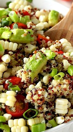 End of Summer Corn, Tomato, and Avocado Quinoa Salad