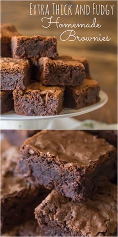 Extra Thick and Fudgy Homemade Brownies