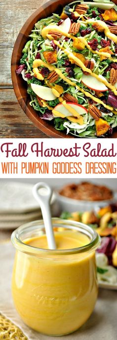 Fall Harvest Salad with Pumpkin Goddess Dressing