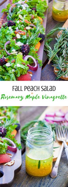 Fall Peach Salad + Rosemary Maple Vinaigrette
