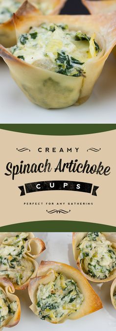 Fast and Easy Spinach Artichoke Cups