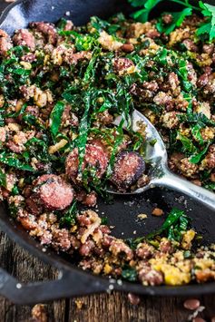 Feijão Tropeiro (Brazilian Beans with Sausage and Collard Greens