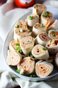 Five Ingredient Buffalo Chicken Roll Ups