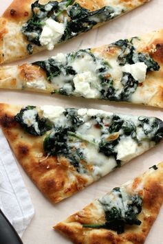 Flatbread Pizza with Spinach and Goat Cheese