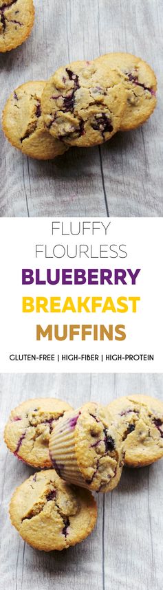 Flourless Breakfast Blueberry Muffins