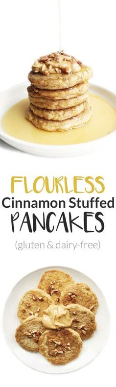 Flourless Cinnamon Stuffed Pancakes