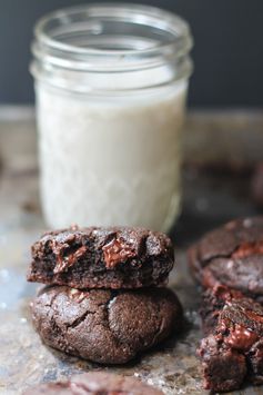 Flourless Double Chocolate Hazelnut Cookies with Sea Salt (grain free, gluten free, paleo