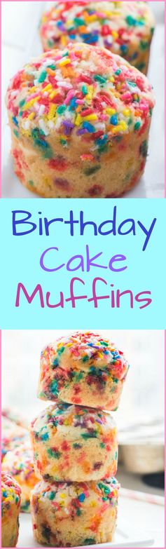 Fluffy Birthday Cake Muffins