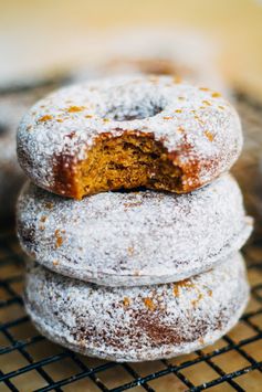 Fluffy Vegan Apple Cider Donuts w/ Powdered Cinnamon Sugar